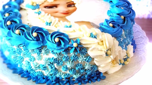 Frozen uma Aventura Congelante - Bolo com chantilly e papel arroz - #fzbl
