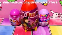 3 Surprise Eggs with FUNNY TOYS Super Eggs Masha i Medved Disney Princess My Little Pony