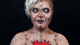 Voodoo Doll Halloween Make-Up Tutorial | ItsGottaBeHalloween