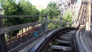 Rampage Wooden Roller Coaster POV Alabama Adventure Visionland