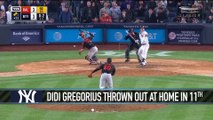 Didi Gregorius Thrown Out at Home in 11th