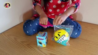 McDonalds Happy Meal Emoji opening with Despicable Me Surprise Chocolate Egg | Family 4 Fun