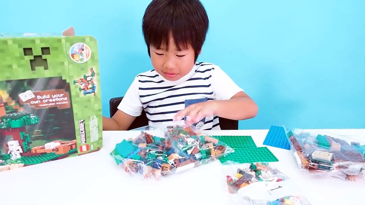 レゴのマインクラフト ジャングル ツリーハウスを作りました【がっちゃん】 LEGO Minecraft