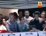 Salman Khan waves at fans from Galaxy Apartment with his family  - MARCH 7 , 2018