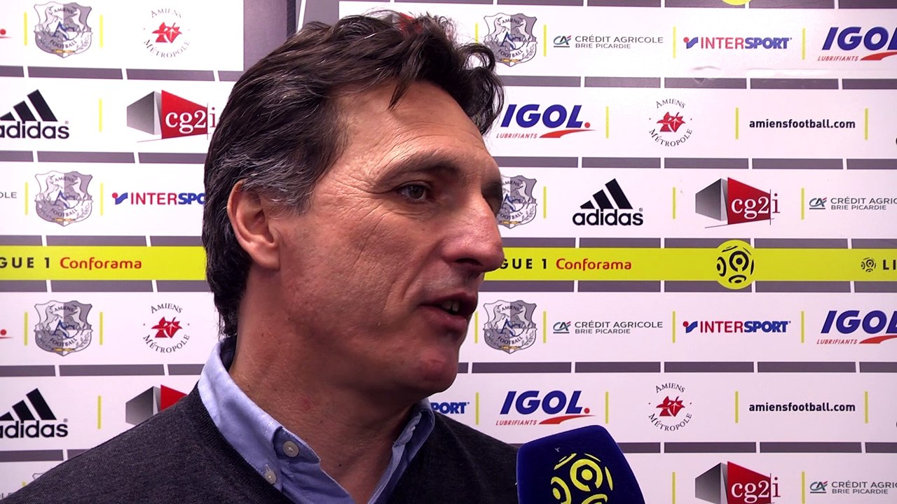 Après le match Amiens SC - SM Caen, ITW Christophe Pélissier