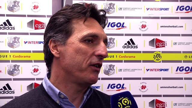 Après le match Amiens SC - SM Caen, ITW Christophe Pélissier