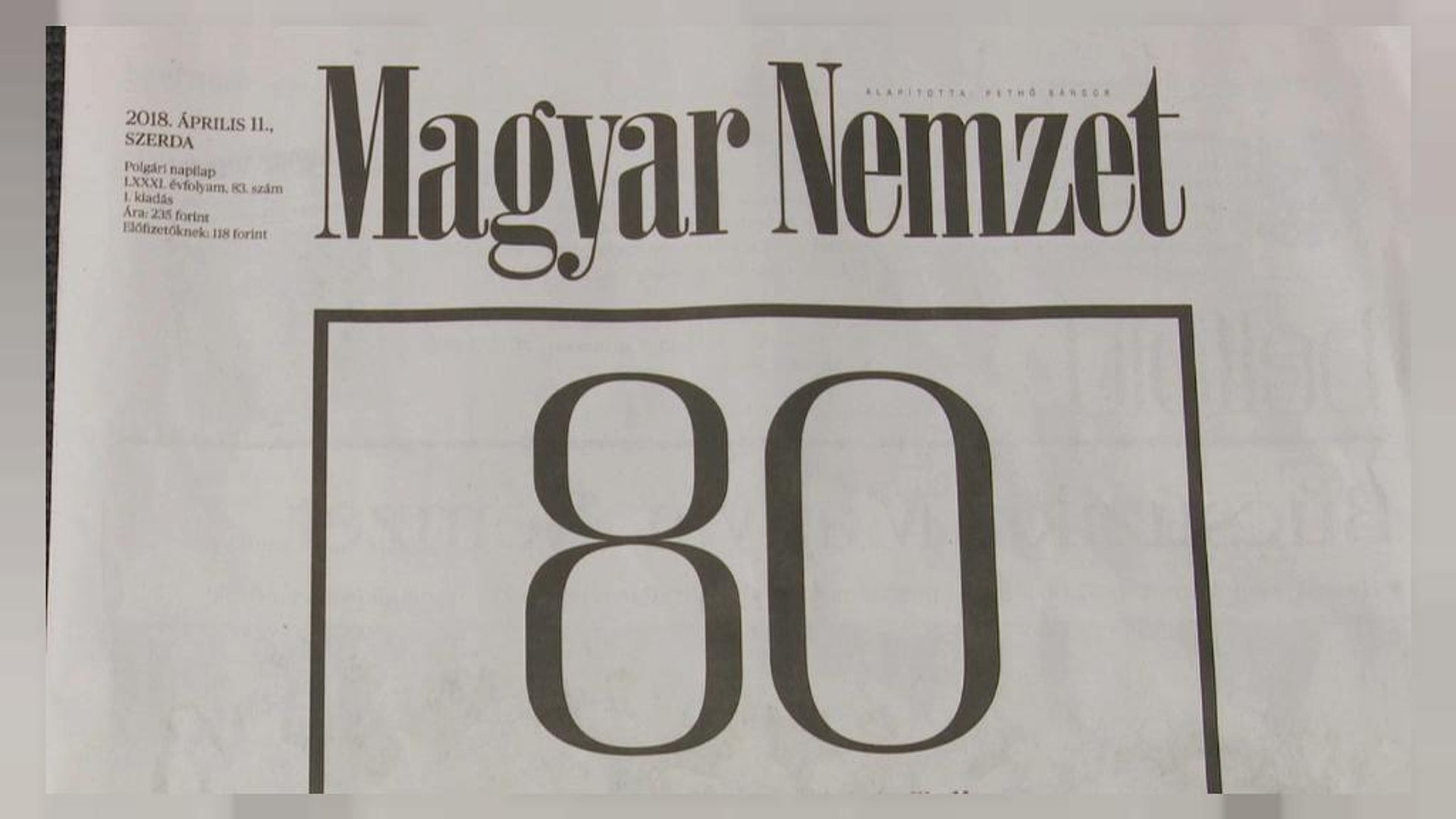 ⁣El histórico diario húngaro Magyar Nemzet dice adiós después de 80 años