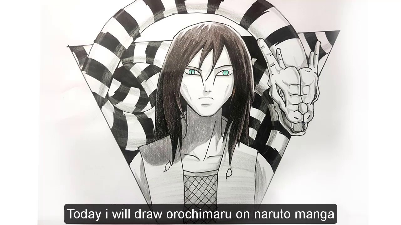 how to draw  OROCHIMARU (one naruto ) with color pencil so nice the easy