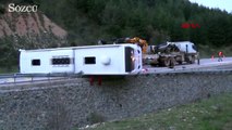 Afyonkarahisar'da yolcu otobüsü devrildi: 1 ölü