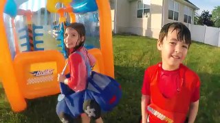 DISNEY CARS 3 Real Life CAR WASH | Kids Playing in Dress Up Car Costumes w/ Toys