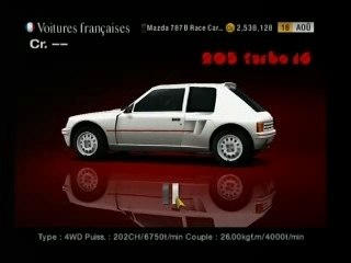 205 Turbo 16 dans Gran Turimso 4