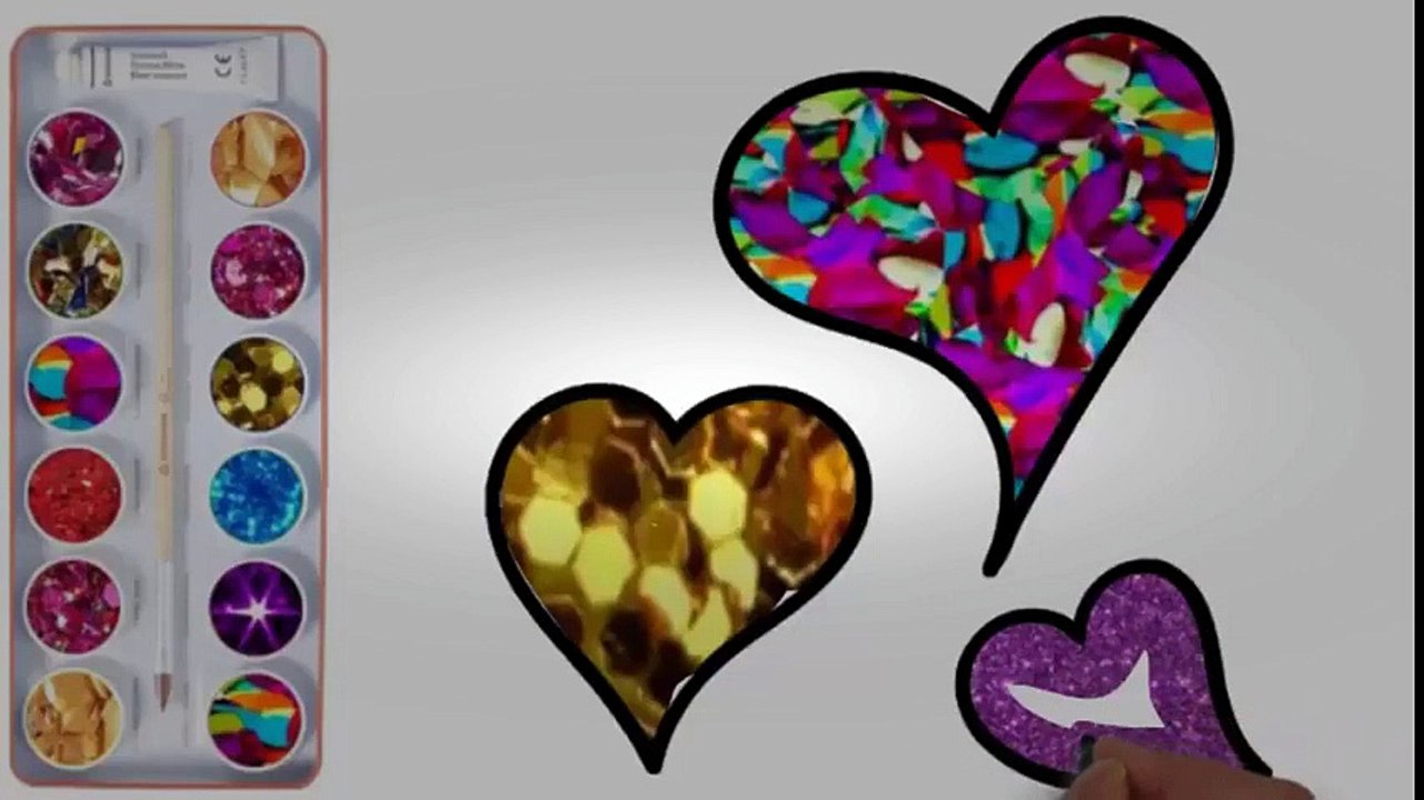 How to draw a heart with Paint, heart coloring pages, LEARN COLORSvideos 4K | Educational child channel