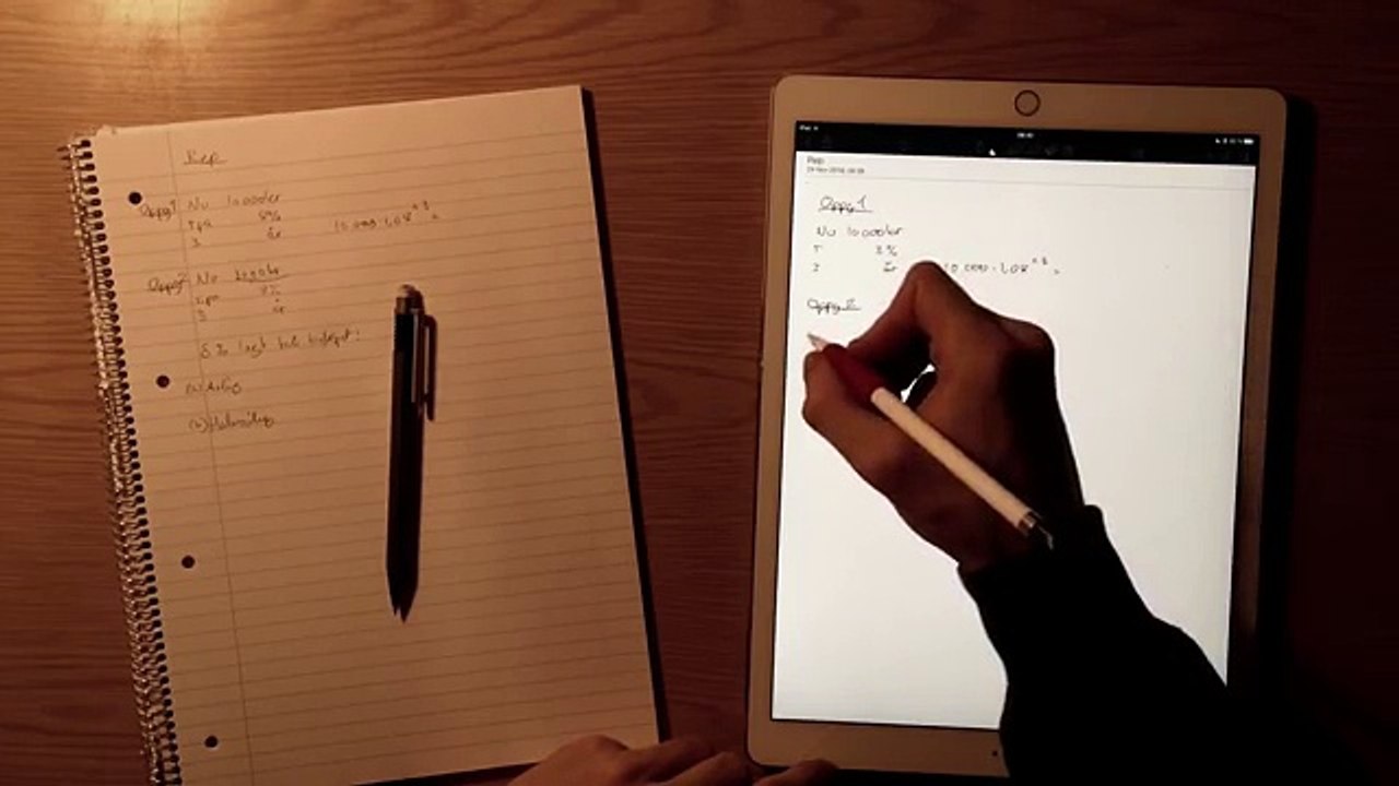 Handwriting Notes on iPad Pro (Notability) Compared with Pen & Paper