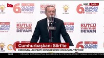Cumhurbaşkanı Erdoğan AK Parti Siirt kongresinde konuşuyor