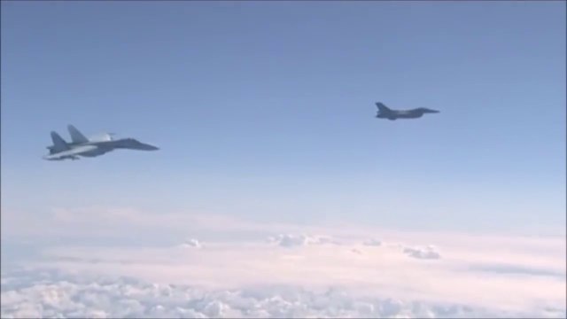 Russian Su-27, Forces Away NATO F-16 After It Approaches The Russian Defence Minister's Plane