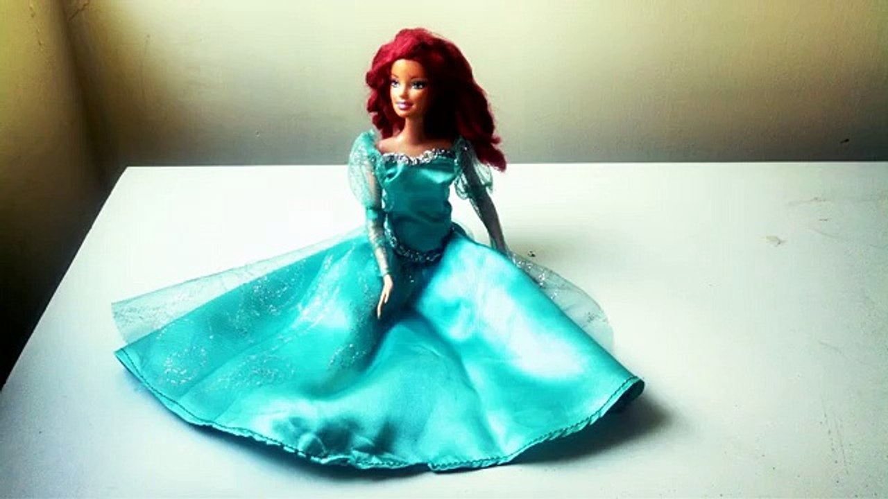 COMO HACER VESTIDO DE LA PRINCESA ARIEL PARA MUÑECAS/SIRENITA
