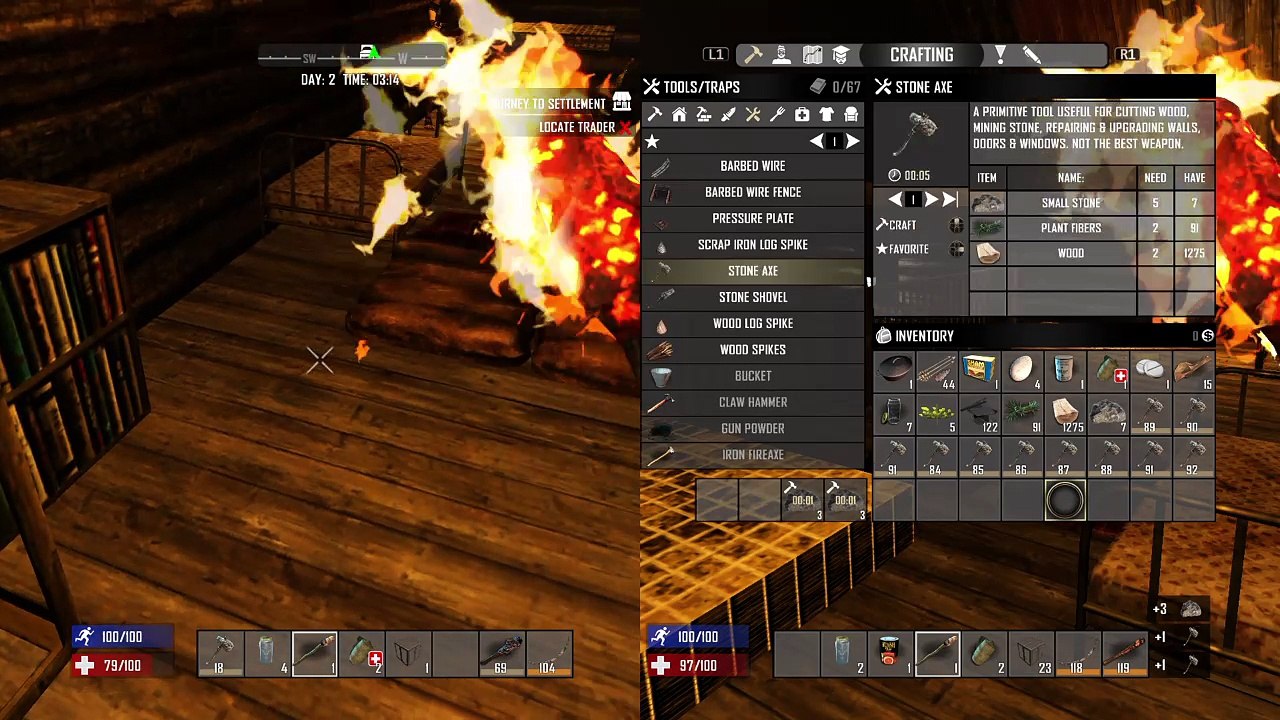 7 Days to Die - Day 2: Meet the neighbours (Split screen co-operative)