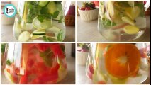 Detox Water 4 ways (For weight loss and healthy glowing skin) Recipe By Healthy Food Fusion