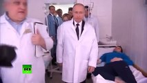 Putin visita a los sobrevivientes del incendio en un centro comercial de Kémerovo