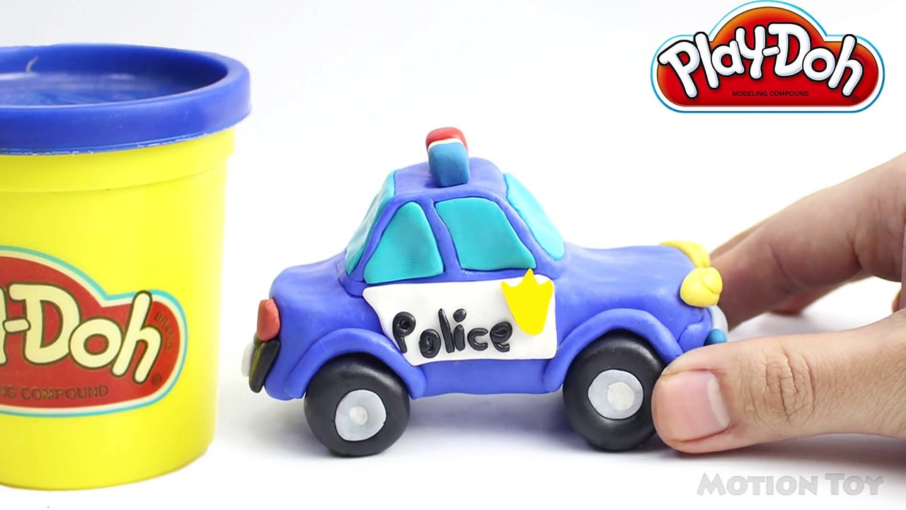 Police Car For Children With Play Doh Stop Motion Cartoons For Kids