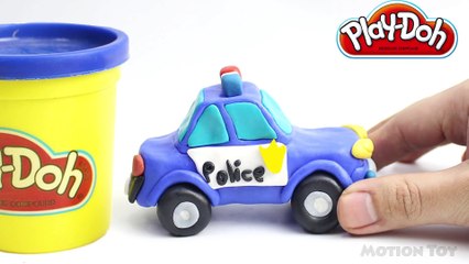 Police Car For Children With Play Doh Stop Motion Cartoons For Kids