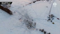 Revelan imágenes aéreas del lugar de la tragedia del An-148