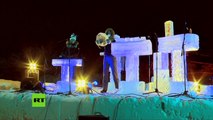 En Rusia realizan un concierto con instrumentos hechos de hielo