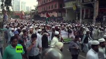 Protestas frente a la embajada de EE.UU. en Bangladés