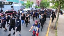Disturbios en Santiago durante protesta por la muerte de Santiago Maldonado