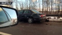 Se registra en Rusia un accidente automovilístico múltiple con 18 vehículos