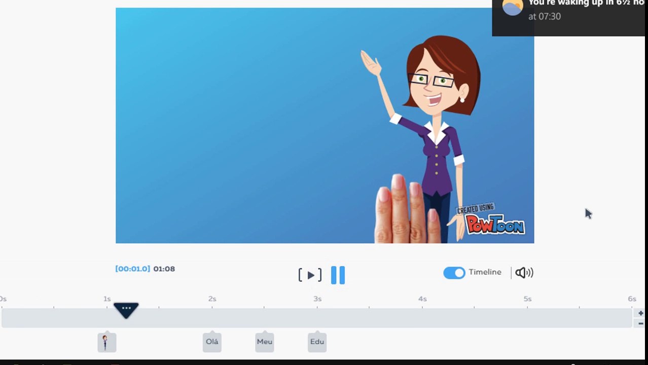 Como fazer o efeito da mão que traz elementos para a animação no PowToon
