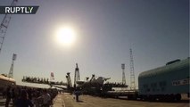 La Soyuz MS-05, a punto de despegar rumbo a la EEI