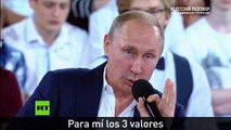Vladímir Putin enumera los tres valores principales de la vida