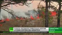 Fuertes incendios forestales azotan la costa del Adriático