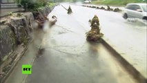 Graves inundaciones en Japón