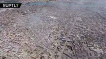 Irak: Un dron muestra las ruinas de la Gran Mezquita de Al-Nuri y de la ciudad vieja de Mosul