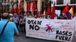 Protesta anti-OTAN en Madrid delante del Ministerio de Asuntos Exteriores