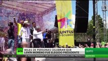 Miles de ecuatorianos celebran la victoria de Lenín Moreno en las elecciones presidenciales