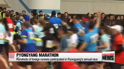 Hundreds of foreign runners participated in Pyongyang's annual race