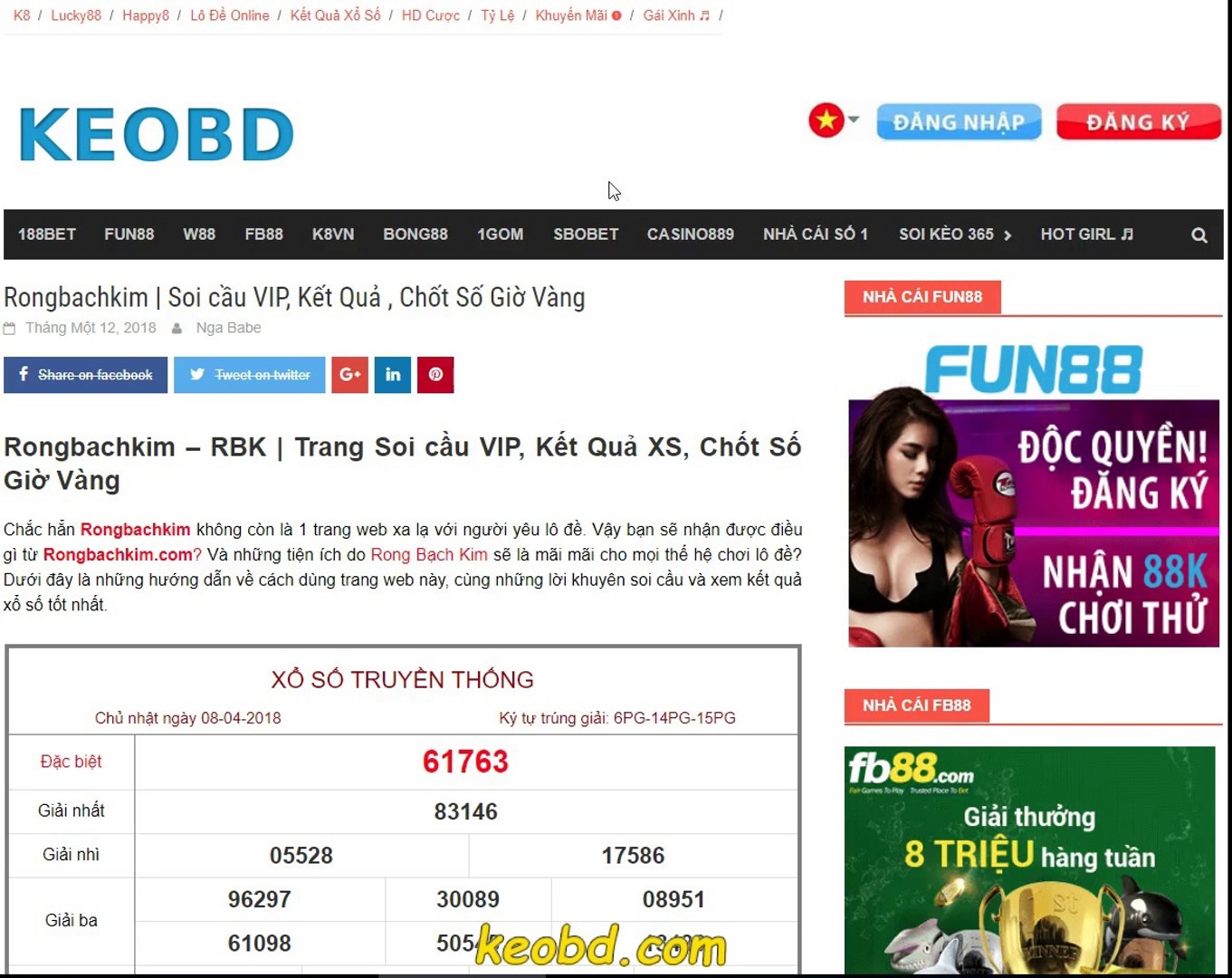 Rongbachkim VIP 888 - Soi cau Rong Bach Kim tai KEOBD.COM