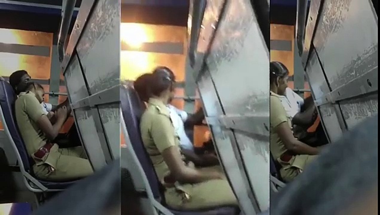 பேருந்தில் இந்த பென் காவலர் செய்யும் வேலையை பாருங்கள்