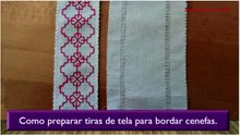 Como convertir tiras de  tela para hacer cenefas para bordar.