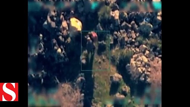 Katır ile silah ve patlayıcı madde taşıyan teröristler kamerada