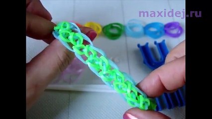 Браслет из резинок ПЫШНАЯ ЛИСТВА на рогатке