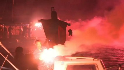 Judas auf dem Meer verbrannt