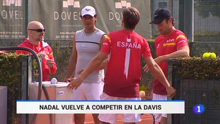 Rafael Nadal's 1st practice in Valencia, 2 April 2018 (Davis Cup)