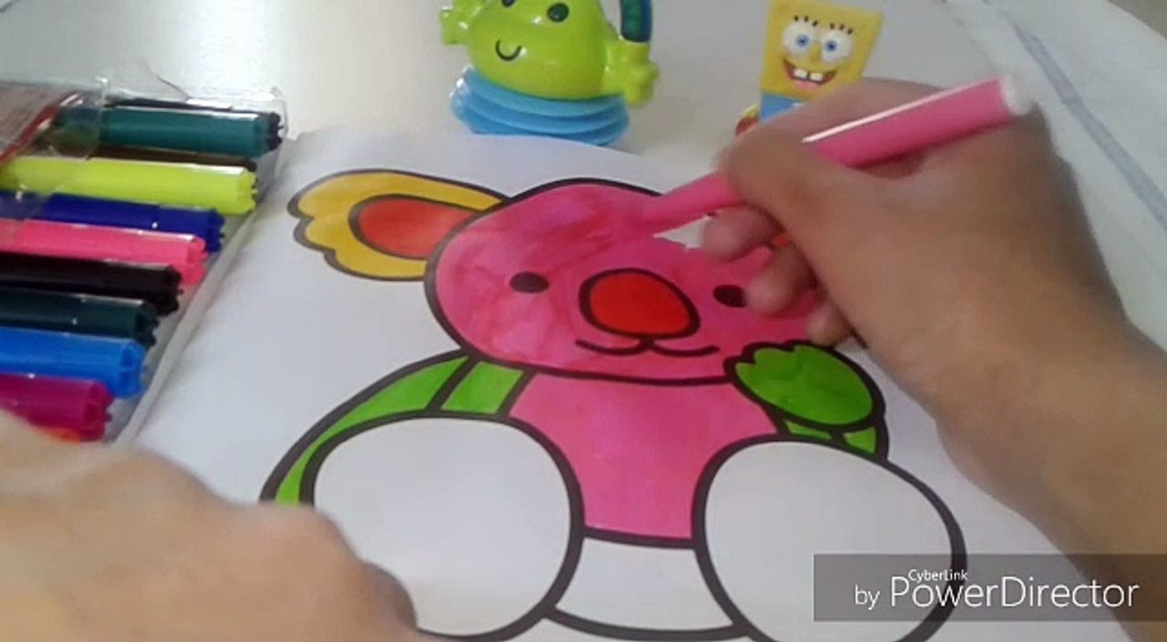 HOW TO COLOR TEDDY BEAR WITH GLITTER VIDEO FOR CHILDREN
