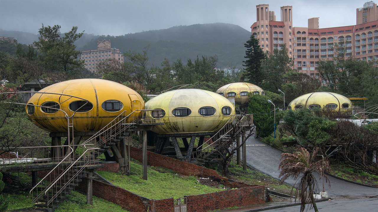 This Eerie Ghost Town Has Houses Shaped Like UFOs