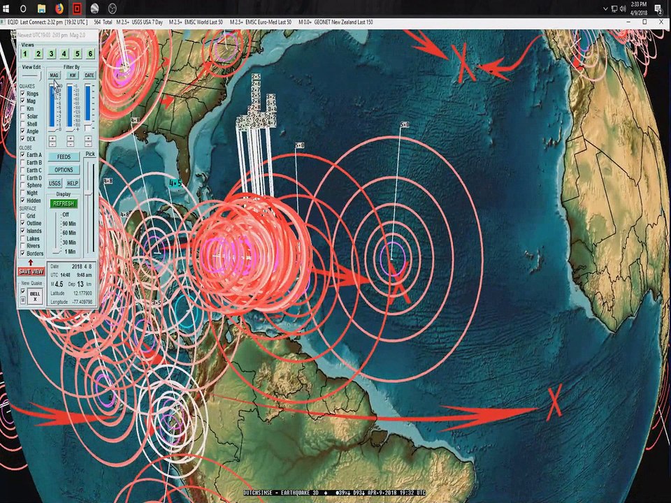 4/09/2018 -- Earthquake Update -- Pacific Unrest + Oklahoma superfracture at Fracking Operations