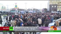 Centenares de detenidos durante manifestaciones no autorizadas en varias ciudades de Rusia